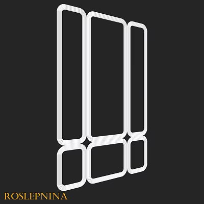 Modern White Geometric Components With Rectangular Frames And Structural Design 3d model