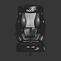 Moon Black And Gray Child Safety Seat With Harness And Colorful Base Details