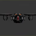 Futuristic Sci Fi Aircraft With Dual Circular Rotors Streamlined Body And Orange Green Accents