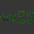 Green Plant Elements Featuring Various Shaped Blocks And Leaf Pieces Arranged In Design