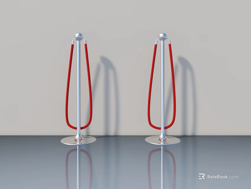 Modern Silver Swing Door With Red Accents In Gray Interior Setting 3d model 