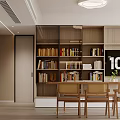 Log Living Room Dining Room Guest Dining Room Bookcase 3d model