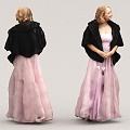 Bride wedding dress passerby photo 3d model