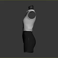 White Sleeveless Top With Black Ribbon Tie And Black Shorts Outfit