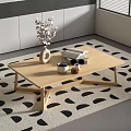Modern Coffee Table Log Coffee Table Wood Rectangular 3d model