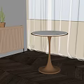 Elegant Round Side Table With Marble Top And Gold Base In Modern Living Room