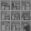 Modern tableware combination tableware a cup 3d model