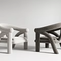 Modern Accent Chairs With Curved Armrests And Upholstered Fabric Seats In Neutral Tones