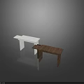 Modern Tea Tables with White and Brown Wooden Tops and Simple Leg Design