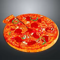 Delicious Pepperoni Pizza With Green Peppers Mushrooms Melted Cheese And Crispy Crust