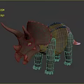 3D Rendered Triceratops Dinosaur Character With Three Horns Frill And Stubby Legs In Cartoon Style