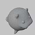 Cute Blue Chubby Cartoon Creature With White Spots And Small Teeth