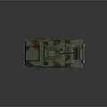 Military Tank Featuring Camouflage Color Scheme And Roof Mounted Weaponry On Armored Chassis