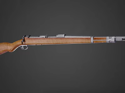 Vintage Bolt Action Rifle With Wooden Stock And Metal Barrel Classic Firearm Design 3d model