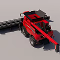 Red Modern Combine Harvester With Large Cutting Platform And Efficient Farming Features 3d model