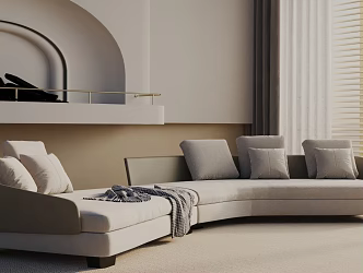 Modern three-seat sofa 3d model