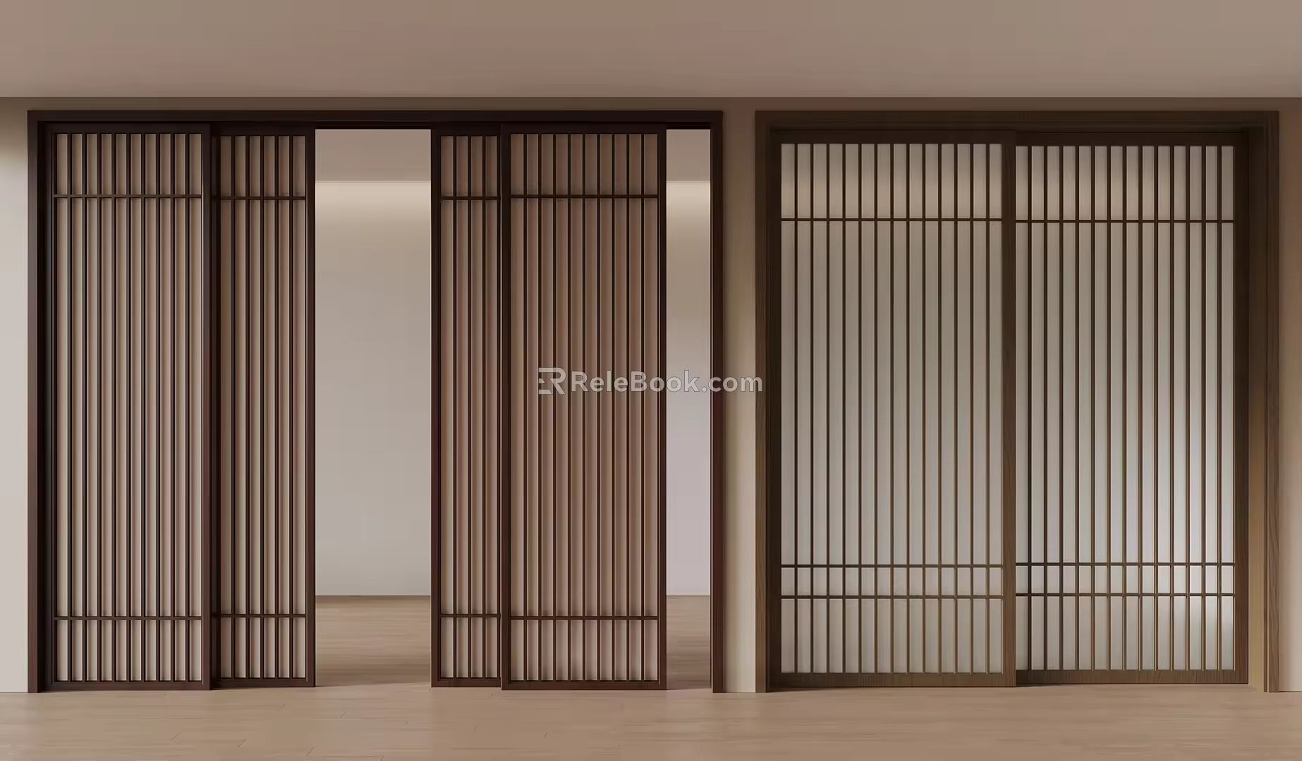 New Chinese-style sliding door Japanese-style sliding door 3d model