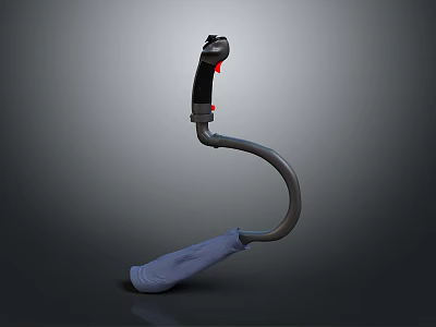 Industrial Equipment Tool With Curved Metal Pipe Black Handle And Red Button 3d model