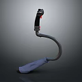 Industrial Equipment Tool With Curved Metal Pipe Black Handle And Red Button