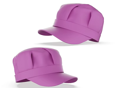 Two Purple Stylish Hats With Comfortable Design For Daily Fashion Wear 3d model