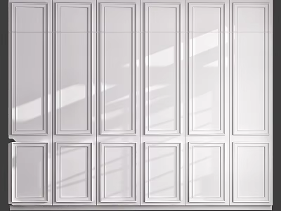 White Paneled Wardrobe Interior Design With Modern Bedroom Storage Solutions 3d model