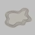 Modern Square Rug With Wavy Lines And Neutral Gray White Design 3d model