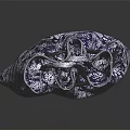 Stylish Patterned Fabric Handbag With Blue White Design And Drawstring Handles