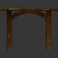 Rustic Long Wooden Table With Natural Wood Grain And Sturdy Legs