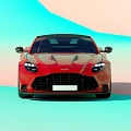 Red Sports Car With Sleek Design Black Roof And Alloy Wheels
