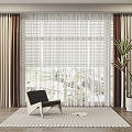 Modern Curtain Window Screen 3d model