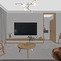 Modern Living and Dining Room Interior With Sofa Coffee Table Chandelier And Plants