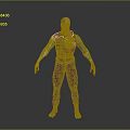Cyborg Humanoid Figure With Mechanical Torso Blue Luminous Accents And Futuristic Tech Design