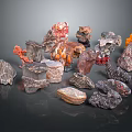Various Natural Wood and Stone Decorative Pieces with Diverse Textures and Colors