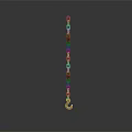 Shiny Metal Chain Hanging Vertically On Dark Background With Reflection