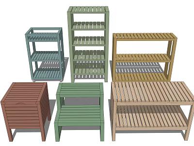 Modern Storage Shelf Wooden Shelf 3d model Modern Storage Shelf Wooden Shelf 3d model