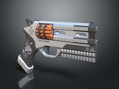 modern pistol revolver semi-automatic pistol 3d model