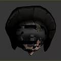 Game and Movie Character Detailed 3D Model of Female Head with Black Long Hair