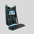 Modern VR Gaming Machine With Screen Pedals And Neon Light Design 3d model