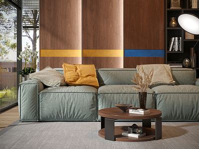 Modern three-seat sofa single sofa combination model