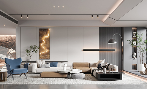 modern living room 3d model