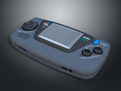 SEGA Classic Gray Handheld Gaming Console Featuring Screen And Control Buttons 3d model