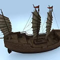 Traditional Wooden Sailing Ship With Multiple Sails And Classic Hull Structure Design