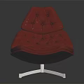 Modern Red Leather Single Accent Chair With Button Tufted Design And Chrome Legs