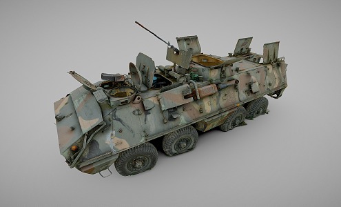 Wheeled Floating Armored Transporter 3d model