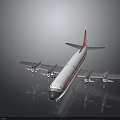 Detailed ANSETT Aerospace Model Featuring White Body Red Tail And Four Engines