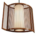 Various Designed Chandeliers With Bamboo And Metal Frames In Square Diamond Spherical Shapes