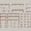 New Chinese-style Carved Corner Flower Corner Line 3d model