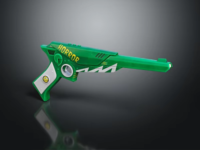 Green FUNPOP Toy Gun With Silver Accents And Modern Playful Design 3d model
