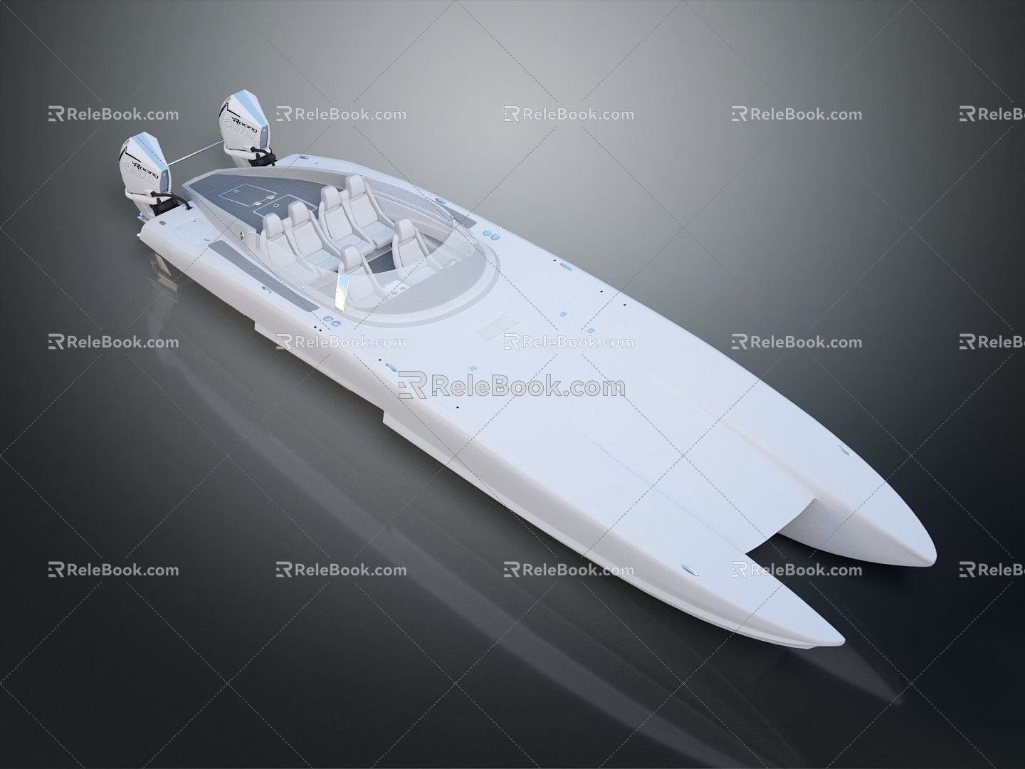 Modern Yacht Sailing Speedboat Sci-Fi Yacht 3d model