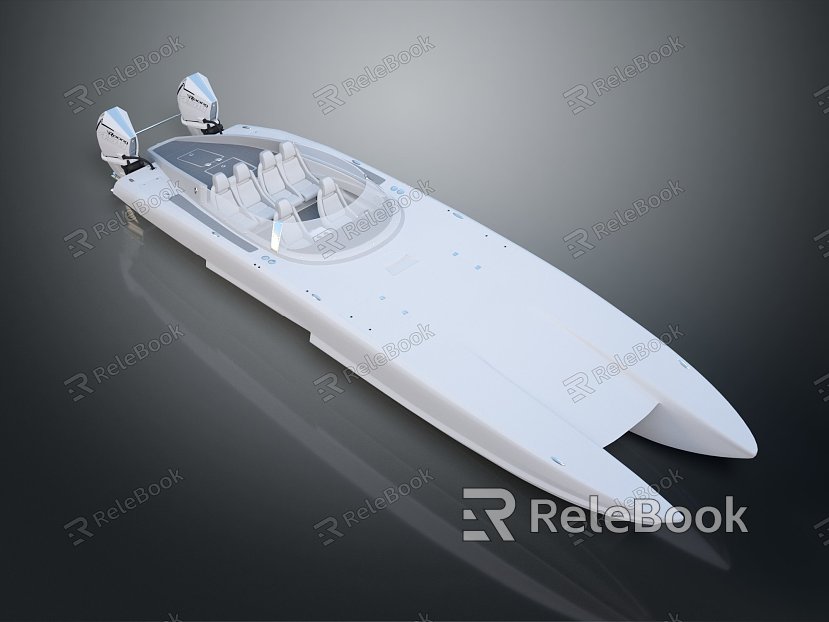 Modern Yacht Sailing Speedboat Sci-Fi Yacht model